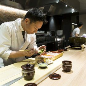 Chef Tomotaka preparing.
