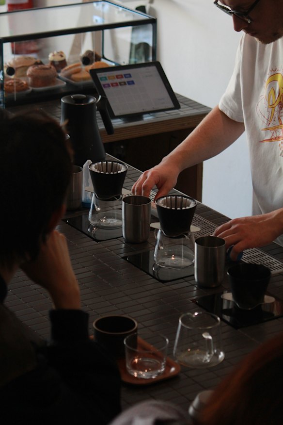 Coffee preparations at Path.
