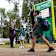Warrigal Road State School Principal Andrew Duncan greets students at the school gates. 