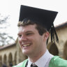 Rocky McGellin at his university graduation. 
