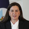 Deb Frecklington speaks at 1 William Street in Brisbane on Wednesday. 