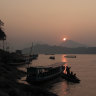 Sunset on the peaceful Mekong.