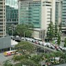 The parade caused traffic jams around the city.