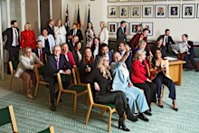 The photo on the cover of the magazine” Anthony Albanese and his new members and senators.