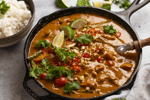 RecipeTin Eats’ 20-minute Thai chicken satay curry.