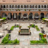The spectacular courtyard of the Marriott El Convento Cusco Peru.