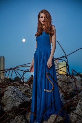 Model Helena Witte in a Jason Grech dress in Classic Blue. Helena is managed by The Talent Buro. Make-up by Yvonne Borland. 