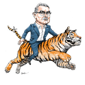 Paul Scurrah: riding a tiger but still upright. Illustration: Joe Benke