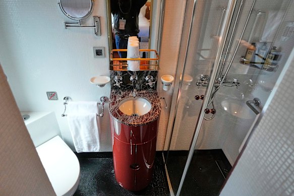 A bathroom on board.