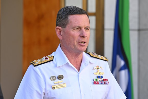 New defence force chief Mark Hammond at Parliament House on Monday.