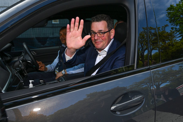 Daniel Andrews leaves parliament on his final day as premier. 