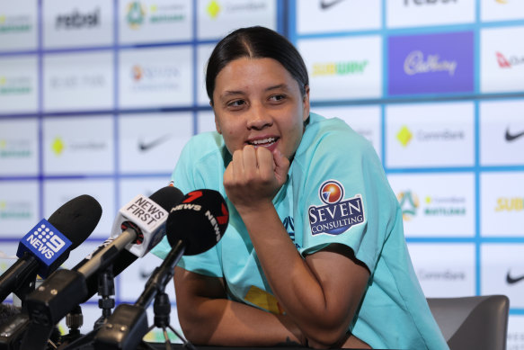 Sam Kerr has been nursing an injury to her right calf since the women’s World Cup.