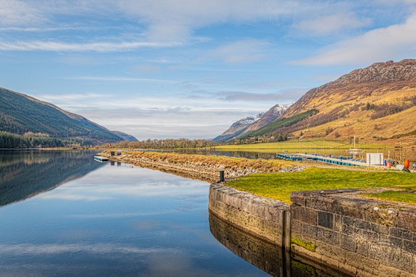 At Laggan Locks, at the head of Loch Lochy, the Caledonian Canal performs its greatest trick.