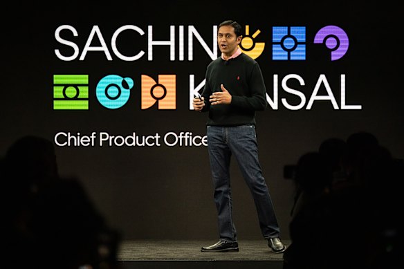 Uber chief product officer Sachin Kansal during an Uber product unveiling event in New York.