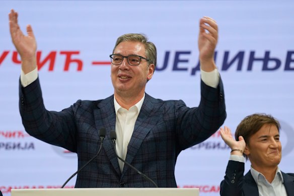 Aleksandar Vucic lamented that “they toppled us”, blaming his defeat on shadowy foreign forces.