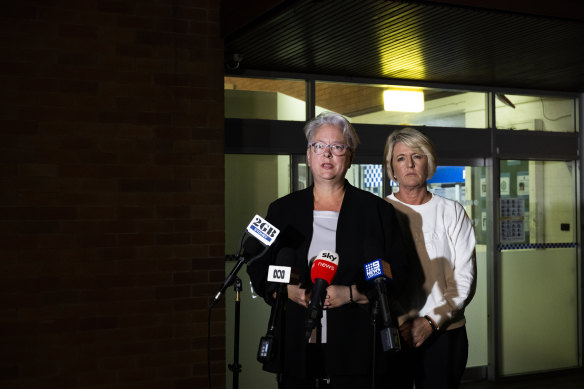 Acting Premier Penny Sharpe and Yasmin Catley, Minister for Police and Counter Terrorism, speaking a short time ago.