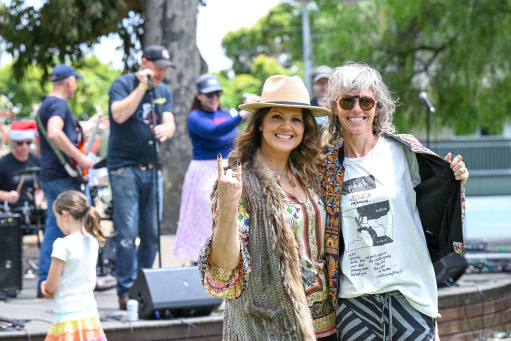 Having fun: Parents Battle of the Bands CEO Anna Vermooten, right, and operations manager Dagmar Yeaman.