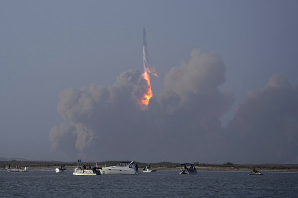 SpaceX's Starship launches from its Starbase in Boca Chica, Texas.