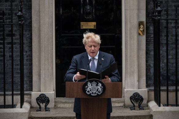 Prime Minister Boris Johnson announces his resignation.