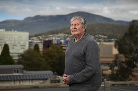 Former Richmond champion Royce Hart near the site of the proposed new Hobart stadium.