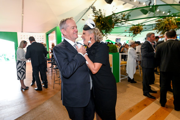 Labor MP Bill Shorten with wife Chloe in the Birdcage.