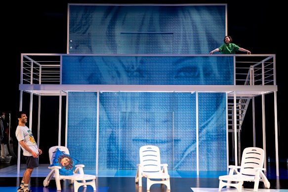 Fayssal Bazzi and Alison Bell as Benedick and Beatrice.