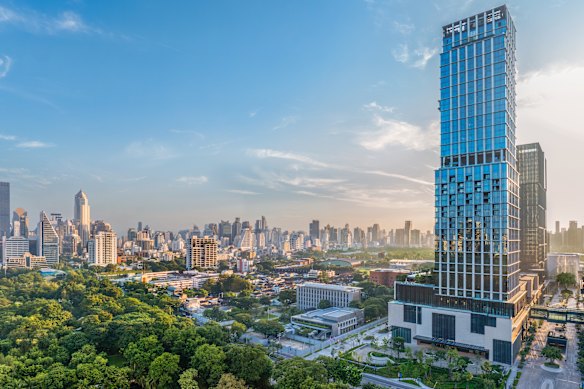 The Ritz-Carlton Bangkok  provides a luxurious overnight onshore stay during a voyage aboard the hotel brand’s equally luxe Luminara cruise ship.