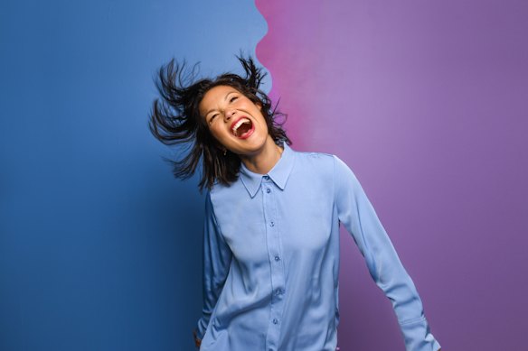 Comedian Lizzy Hoo’s glee is infectious.