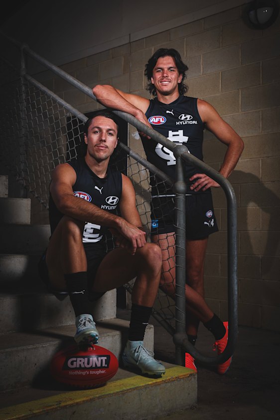 The Hollands brothers, Ollie on the left and Elijah standing. 