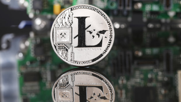 A coin representing Litecoin.