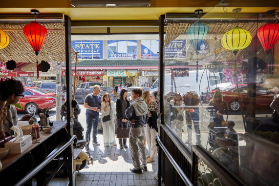 Customers waiting for table.