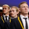 Some of the AFL’s elite defenders: Darcy Moore, Tom Stewart and James Sicily.