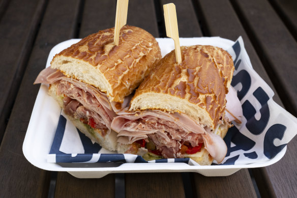 Go-to dish: The Stallion with ham, salami, prosciutto, mortadella, provolone, olive tapenade, pesto and sun-dried tomato.