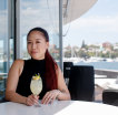 Cindy Tandinata enjoys a limoncello cocktail at Catalina Restaurant in Rose Bay 