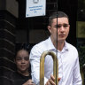 Emillio Martinez, 18, did not answer reporter’s questions as he hurried into a waiting car.