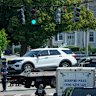 A vehicle was removed from the scene of the fatal shooting in Biddeford, Maine.