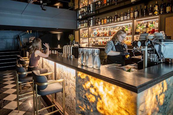 Blackbird’s basement bar is akin to the Gold Class lounge at Village Cinemas.