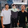 Kayne Jarrett and Russell Edward with  their cousin Stanley Correy.
