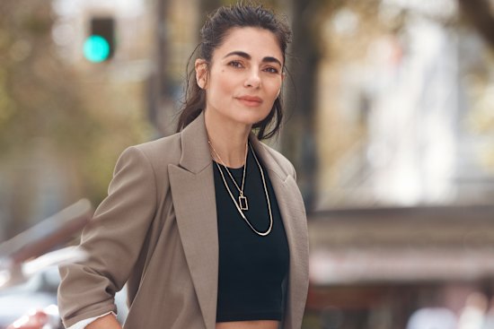 Styling by Nadene Duncan. Silvia wears a Maje suit and a SIR tank.