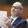 Department of Immigration and Border Protection secretary Michael Pezzullo during a Senate estimates hearing in Canberra on Tuesday, October 20.