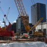 The metro construction site in the heart of Parramatta.