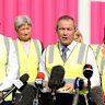 WA Premier Roger Cook at a press conference during a visit to the CBH Metro Grain Centre.
