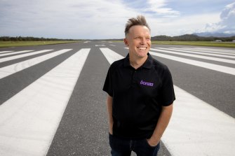 Tim Jordan, CEO of new Australia airline Bonza, at Coffs Harbour Airport. 