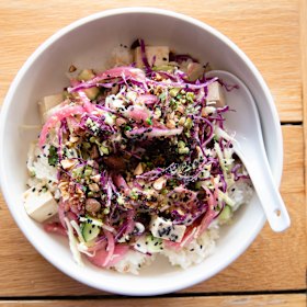 Tofu poke bowl at the Opera Kitchen