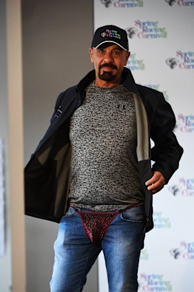 Outrageous: owner Marwan Koukash has pledged to accept the Melbourne Cup trophy in his G-string should Magic Circle prevail.