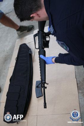 An AR-15 was seized by police.