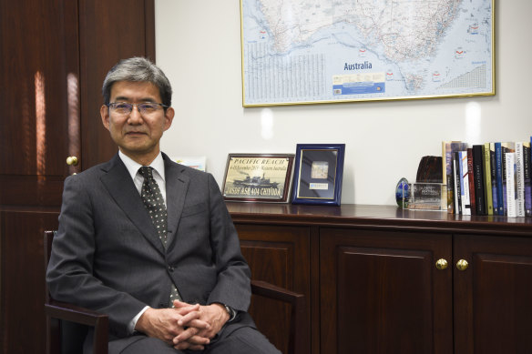 Japanese consul-general in Perth Toru Suzuki in his office at the consulate. 