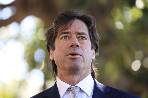 Gillon McLachlan speaking in Sydney this week.