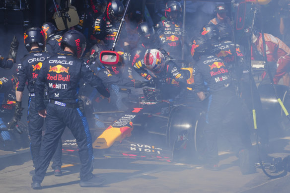 Max Verstappen exits his car … his race was over.