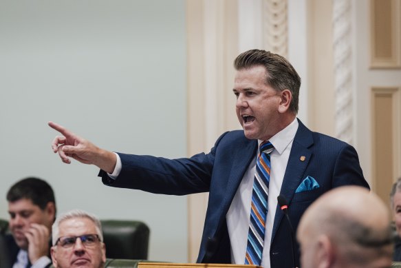 Deputy Premier Jarrod Bleijie in state parliament on Tuesday.